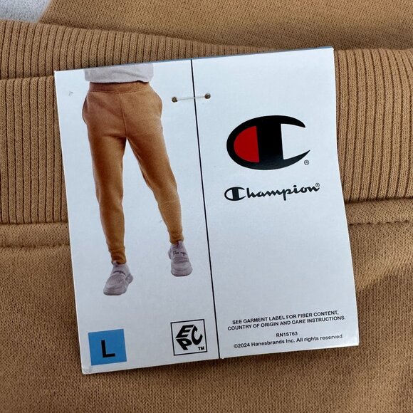 Champion Mens Jogger Sweatpants Size Large Tan Cotton/Polyester Blend - Picture 2 of 7